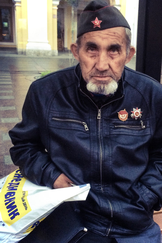 238 - Communist Veteran at the Bus Stop, Russia